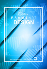 Abstract Geometric colorful background with high saturated gradients and different geometrical shape with frame template