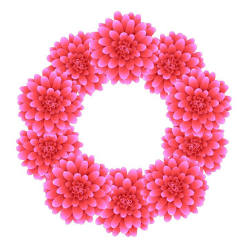 Pink Dahlia Wreath Style 2