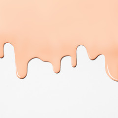 pink paint texture on gray canvas. Minimalistic background with copy space. Creative concept.