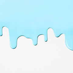 blue paint texture on white canvas. Minimalistic background with copy space. Creative concept.