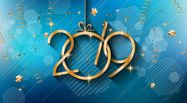 2019 Happy New Year Background for your Seasonal Flyers and Greetings Card