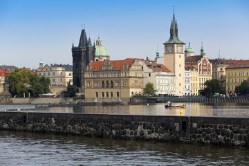 Fototapeta premium Prague - the old city and Vltava Embankment, the Czech Republic..