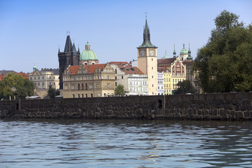 Fototapeta na wymiar Prague - the old city and Vltava Embankment, the Czech Republic..
