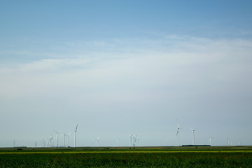 Wind generator turbines at green fields