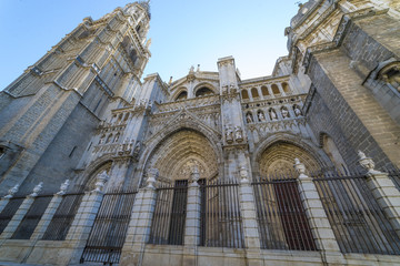 Obraz premium Toledo - Cathedral Primada Santa Maria de Toledo facade spanish church Gothic style