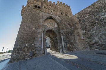 Fototapeta na wymiar Toledo, gate of Puerta del Sol (The sun door) Spain.