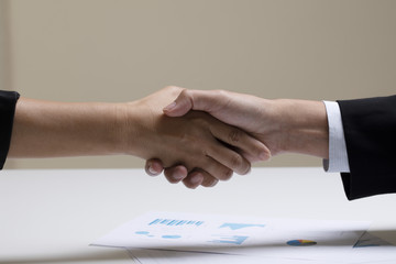 Hand shake between two business