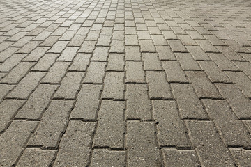 surface paved with road tiles