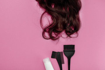 brush for dyeing hair and hair