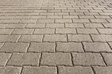 surface paved with road tiles