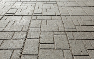 surface paved with road tiles