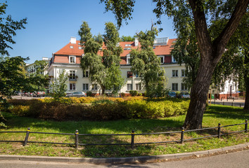 Old building near Henkla square in Zoliborz district, Warsaw, Poland