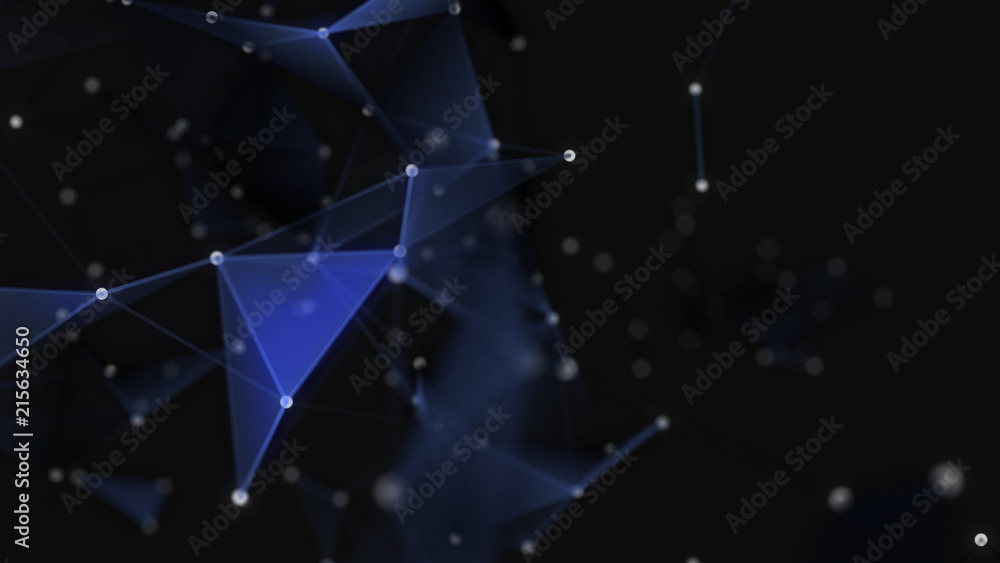 Poster abstract 3d technology futuristic geometrical and science neon visualization. plexus digital wallpap