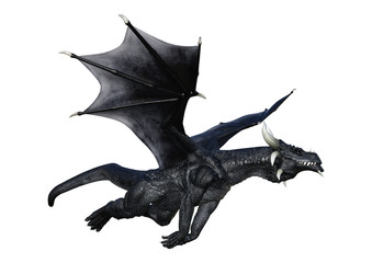 3D Rendering Fantasy Dragon on White