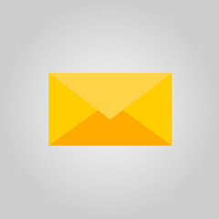 Modern and simple flat vector illustration. A letter icon, a yellow envelope, a mail. Image for website, presentation, application, interface