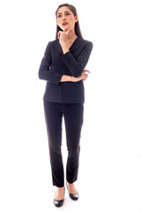 Thinking business woman portrait.