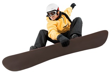 Snowboarder Making Big Air Isolated