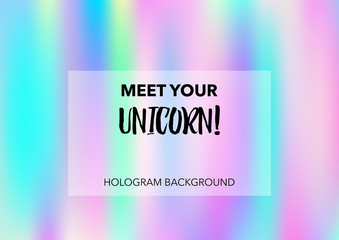 Magic Hologram Lights Vector Background. Soft Trendy Tender Pearlescent Rainbow Overlay. Rainbow Holographic Princess, Fairytale, Cute Girlie Paper. Unicorn Fairy Tale Rainbow Glitch Hologram Gradient