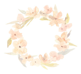 Watercolor flower wreath.