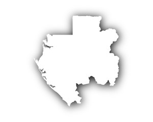 Fototapeta premium Mapa Gabonu z cieniem