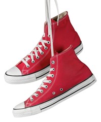 Pair of Hanging Red Shoes