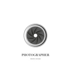 Abstract camera logo vector design template for professional photographer or photo studio
