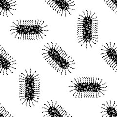 Bacteria Icon, Bacteria Seamless Pattern