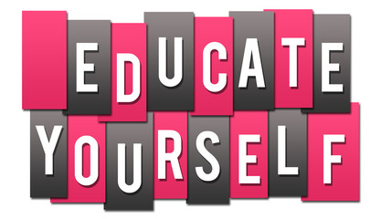 Educate Yourself Pink Grey Stripes Group 