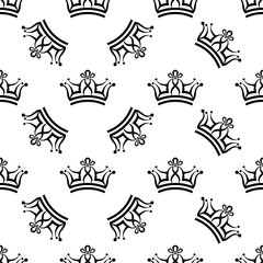 Crown Icon Seamless Pattern, Crown