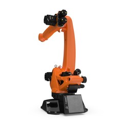 Industrial Robotic Arm isolated on white. 3D illustration