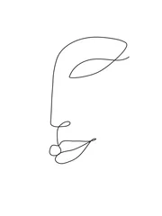 Rolgordijnen woman face line art © ColorValley