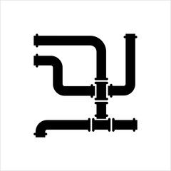 Pipe Icon, Pipe Fitting Icon, Water, Gas, Oil Pipeline, Plumbing Work