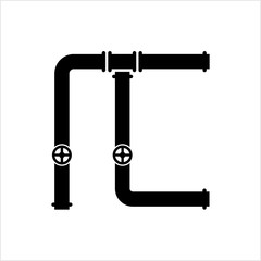 Pipe Icon, Pipe Fitting Icon, Water, Gas, Oil Pipeline, Plumbing Work