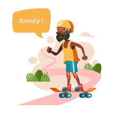 Older people leading an active lifestyle. Old people play sports. Vector illustration.