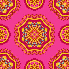Colorful Ethnic Festive Abstract Floral Vector Pattern