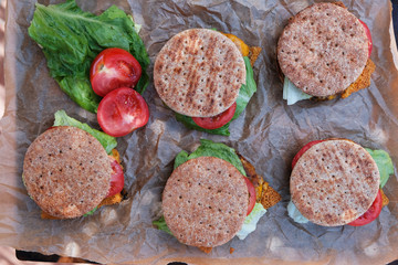 Burgers made of squid