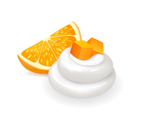 Orange Slice and Fresh Swirl of Whipped Cream