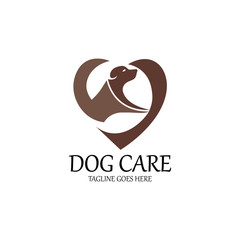 Dog care logo design template. Vector illustration