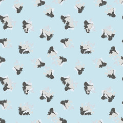 Military camouflage seamless pattern in light blue and different shades of grey or beige colors