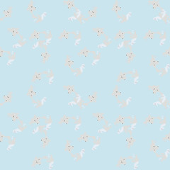 Military camouflage seamless pattern in light blue and different shades of grey or beige colors