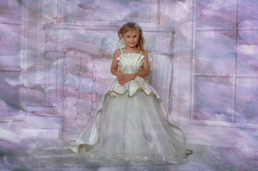 young aristocrat in a smart white dress