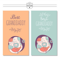 Happy day for the elderly. Lovely greeting card with a holiday. Vector illustration.