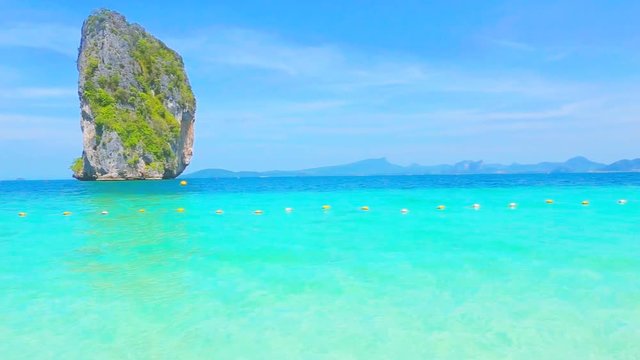 Island in the sea, seascape of Thailand ocean travel background in Summer season.