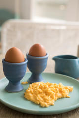 scramble eggs breakfast in morning good and healthy