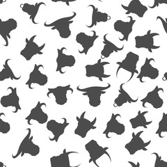 Head of Bull Seamless Pattern