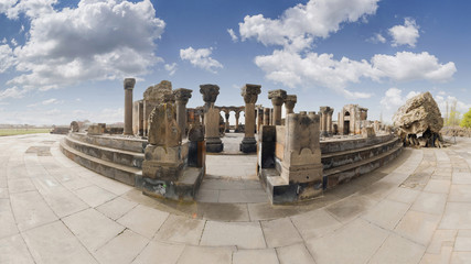 Armenia columns of the ancient temple of Zvartnots