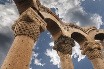 Armenia columns of the ancient temple of Zvartnots