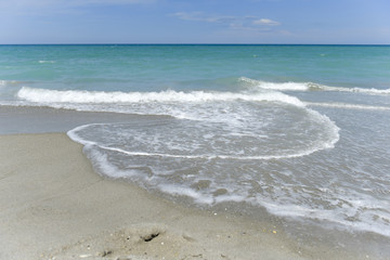 Beach, waves and blue sky