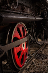 Retro locomotive at the station