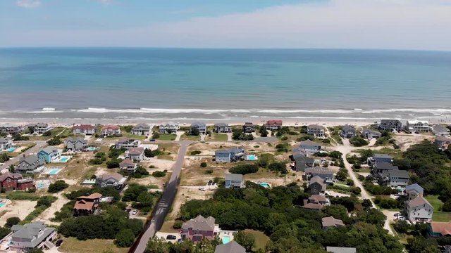 Aerial of Corolla Beach North Carolina